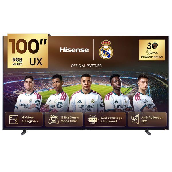 Hisense RGB MiniLED 100UX | 100″ 165Hz  288HSR TV product photo