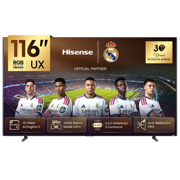 Hisense RGB MiniLED 116UX | 116″ 165Hz  288HSR TV product photo
