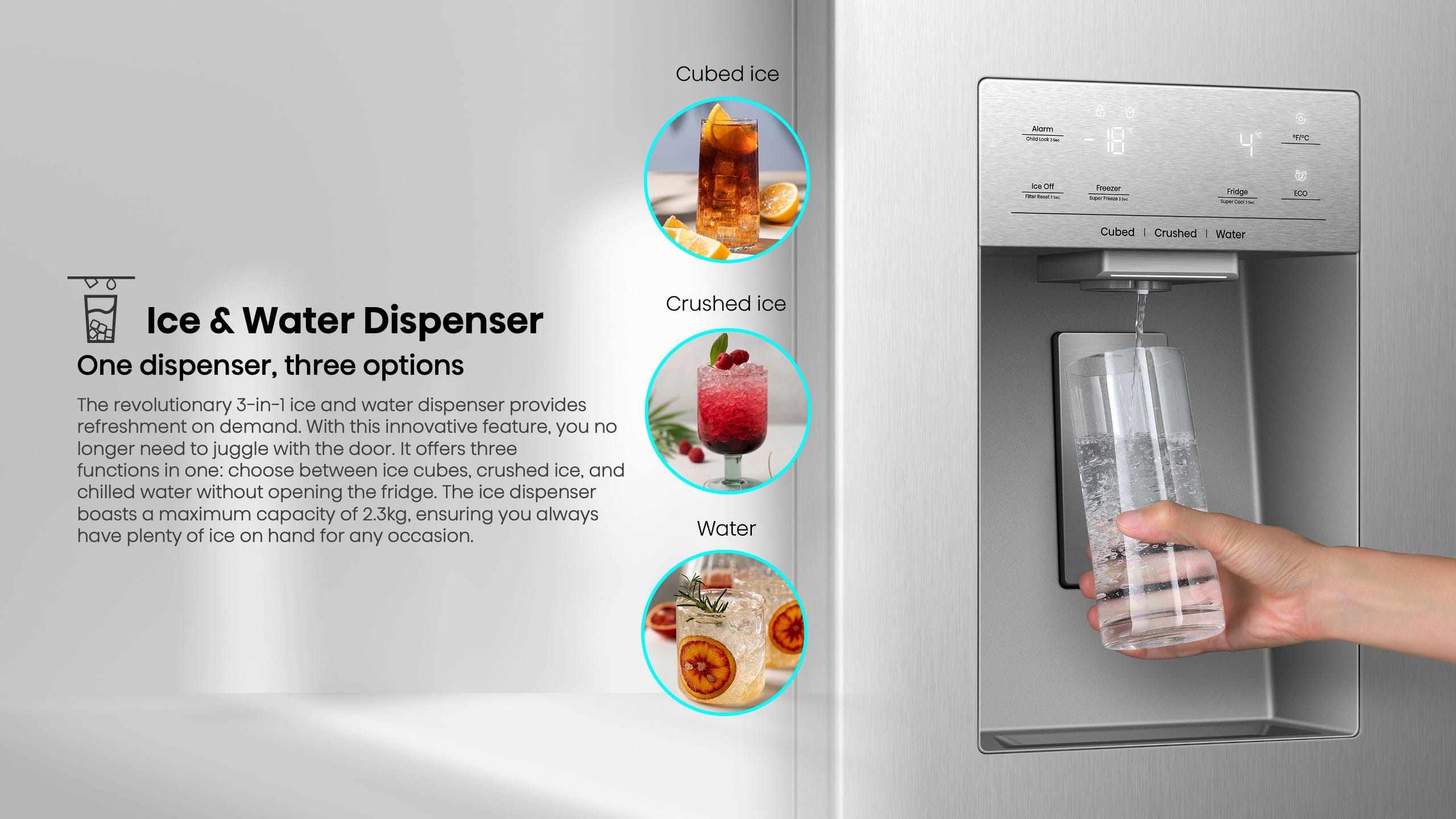 Hisense H695SS-IDL | 506L Silver Side By Side Refrigerator