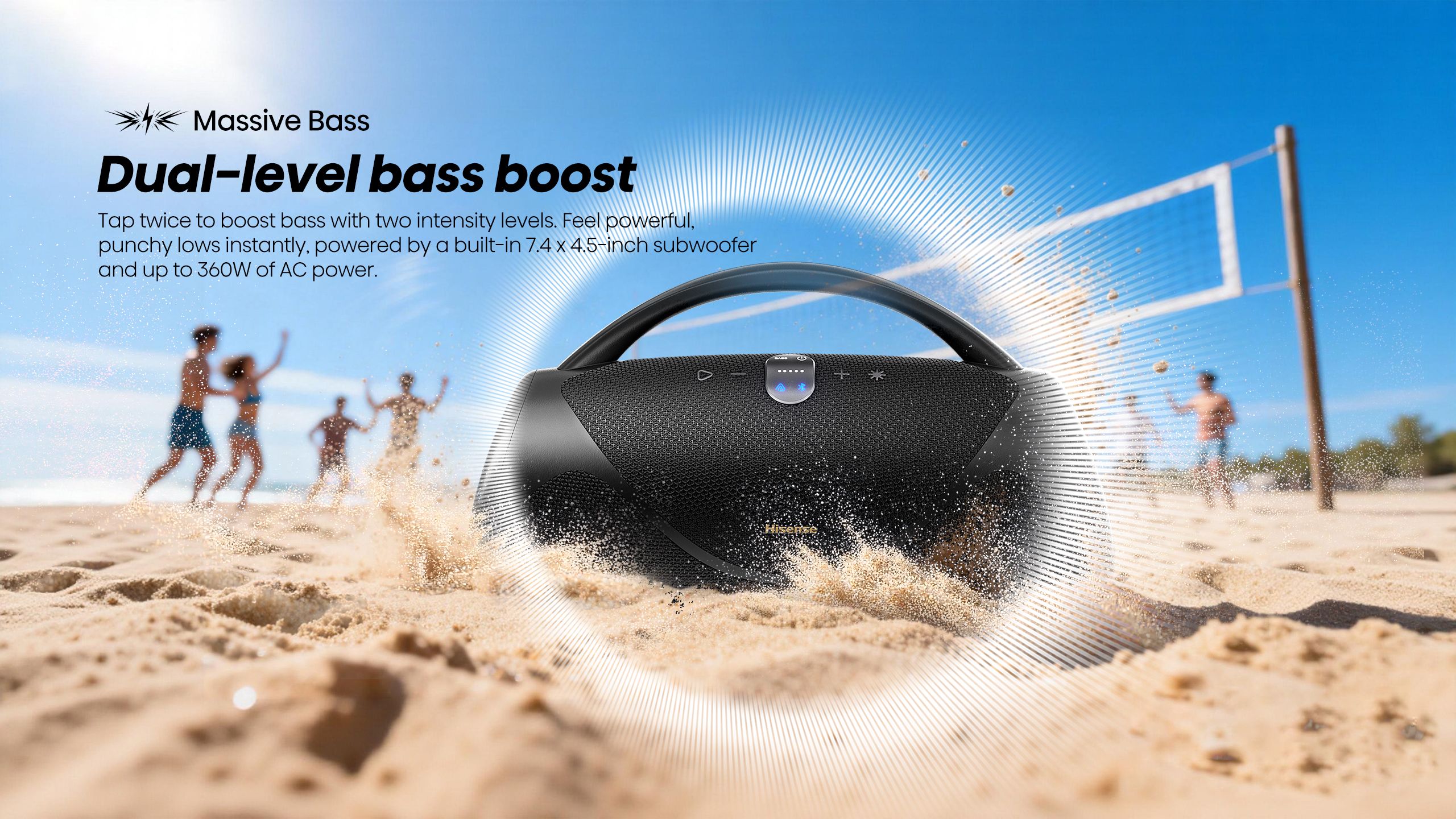 Hisense Voyage Boom | Bass Boost Portable Speaker feature banner