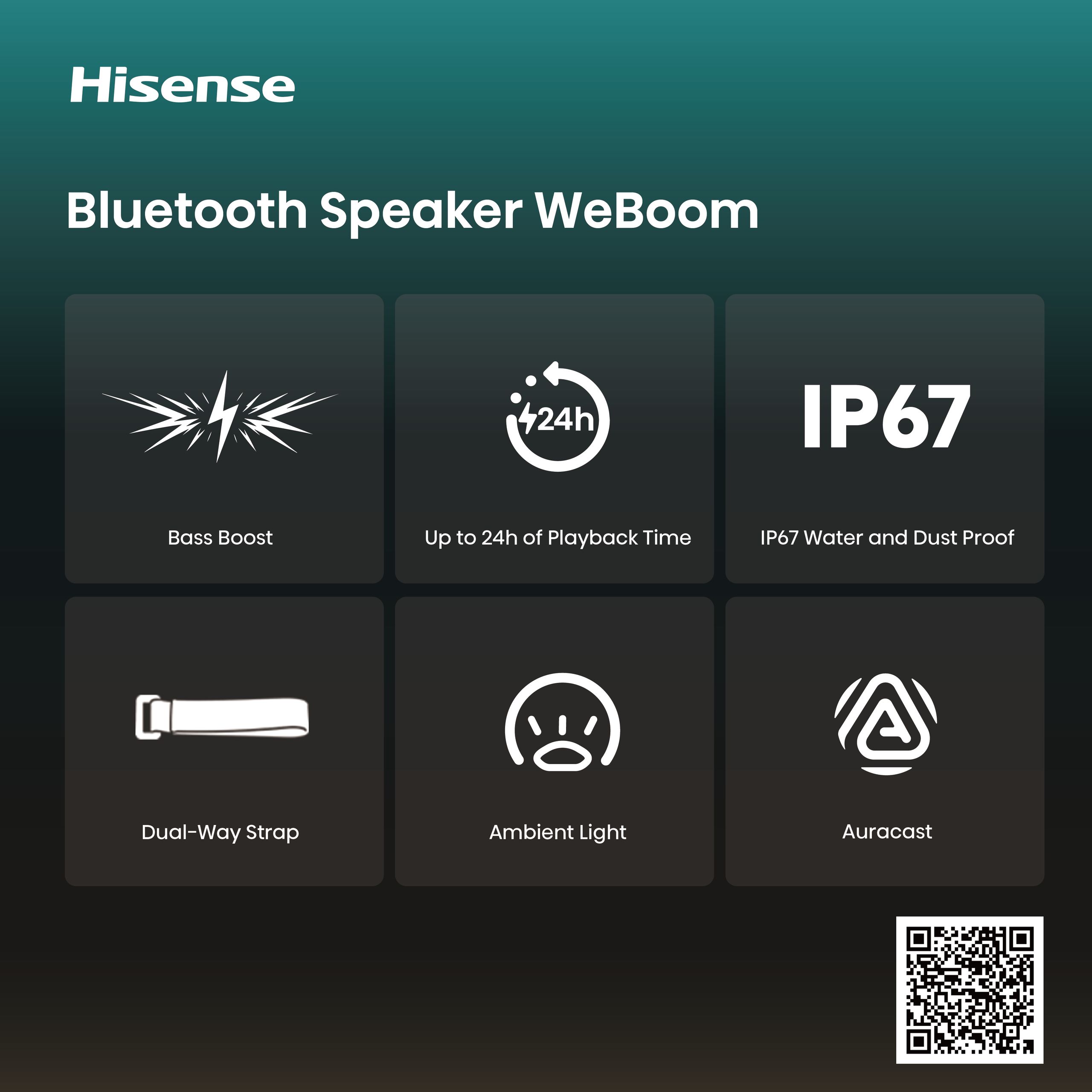 Hisense We Boom | Bass Boost Water Proof Speaker feature banner
