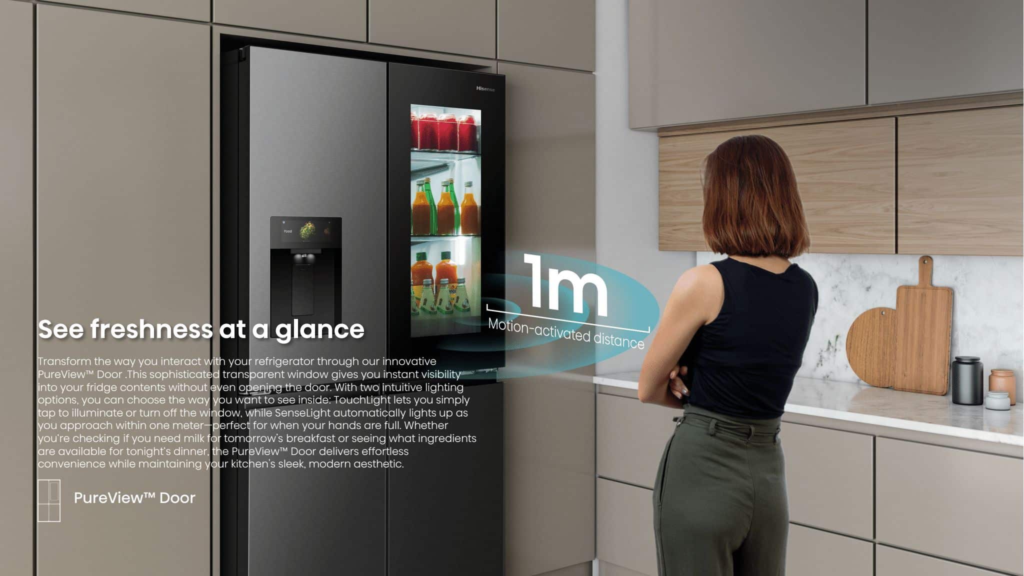 Hisense H820FSB-IMV | PureView Series 601L Multi Door Refrigerator feature banner