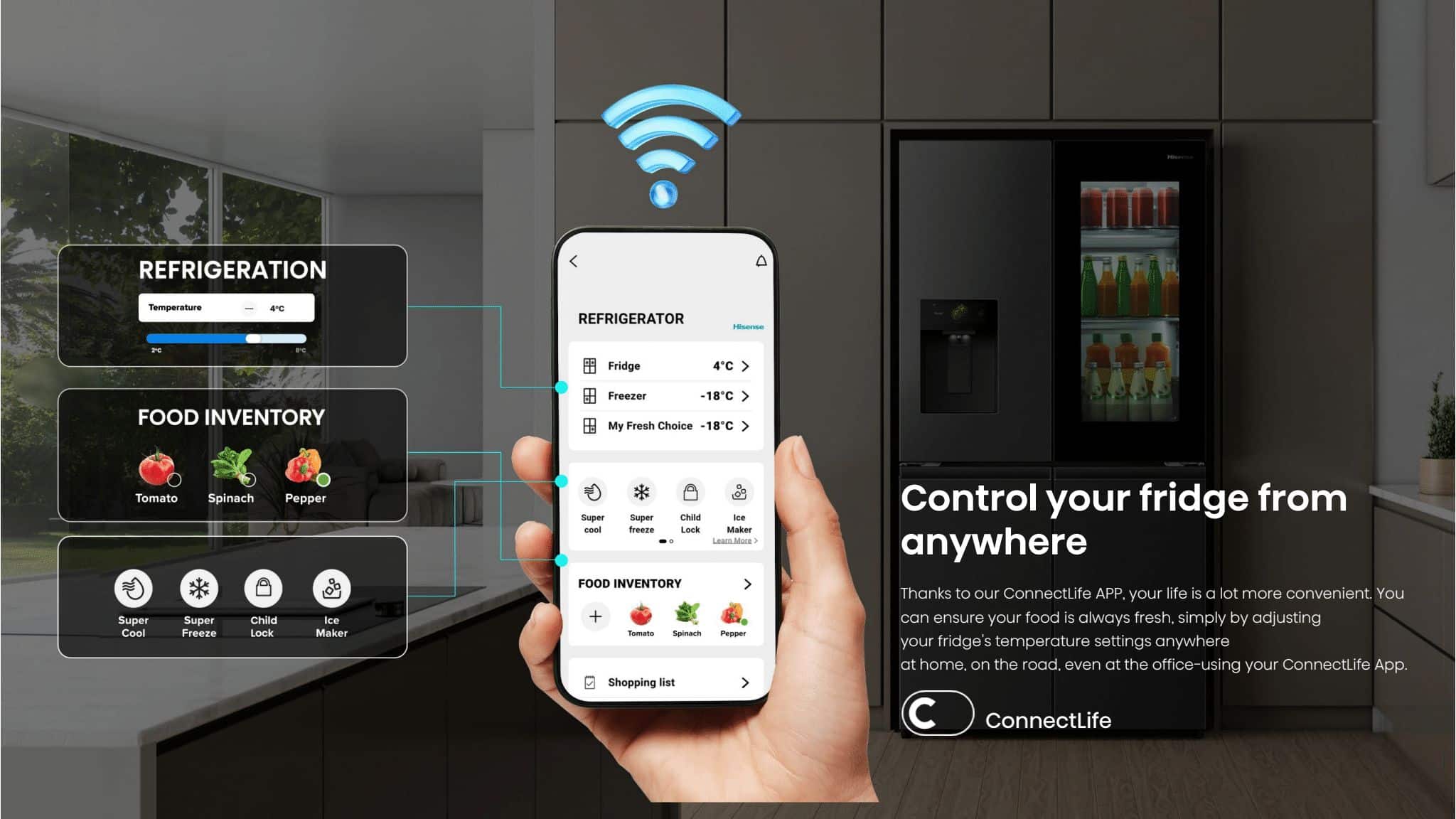 Hisense H820FSB-IMV | PureView Series 601L Multi Door Refrigerator feature banner