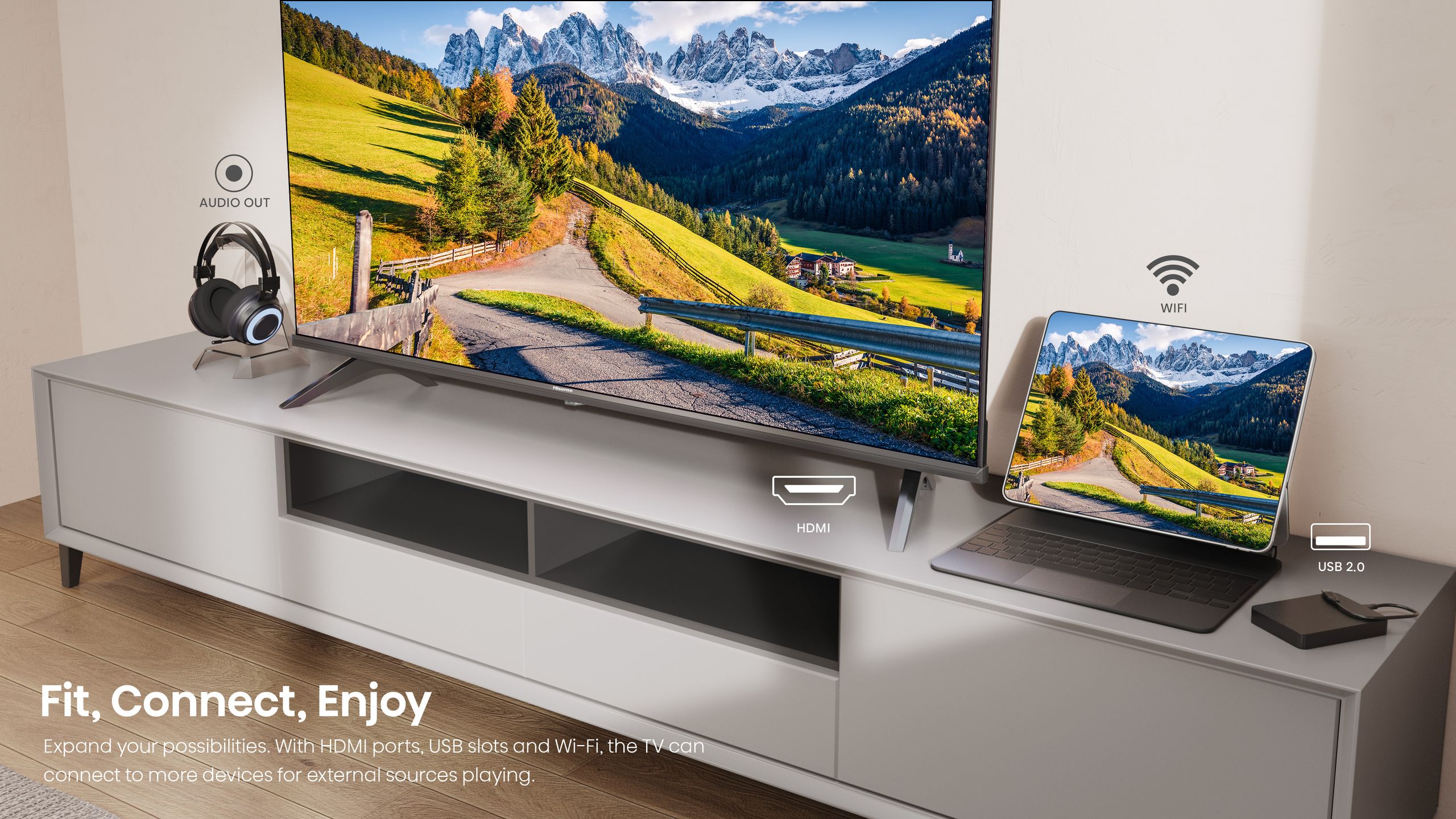 Hisense 43A4S | 43″ Direct LED 2K Smart TV feature banner