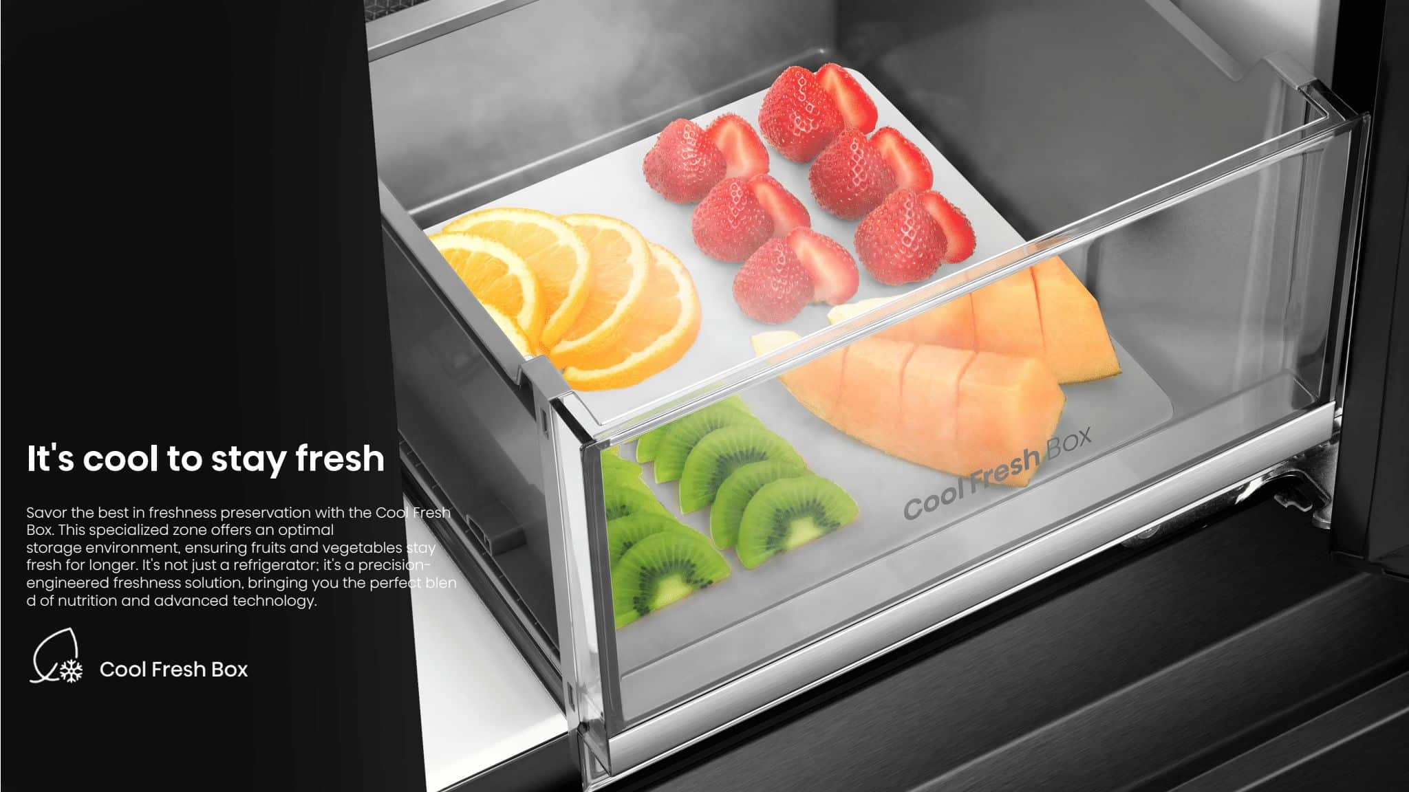 Hisense H820FSB-IMV | PureView Series 601L Multi Door Refrigerator feature banner
