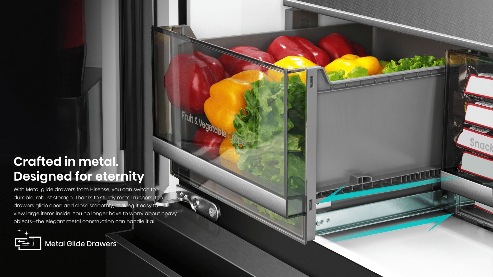 Hisense H820FSB-IMV | PureView Series 601L Multi Door Refrigerator feature banner