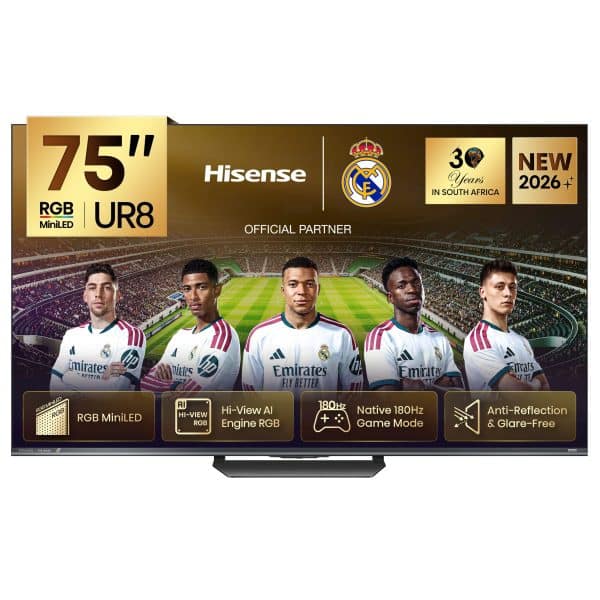 Hisense RGB MiniLED 75UR8S | 75″ 180Hz  330HSR TV product photo