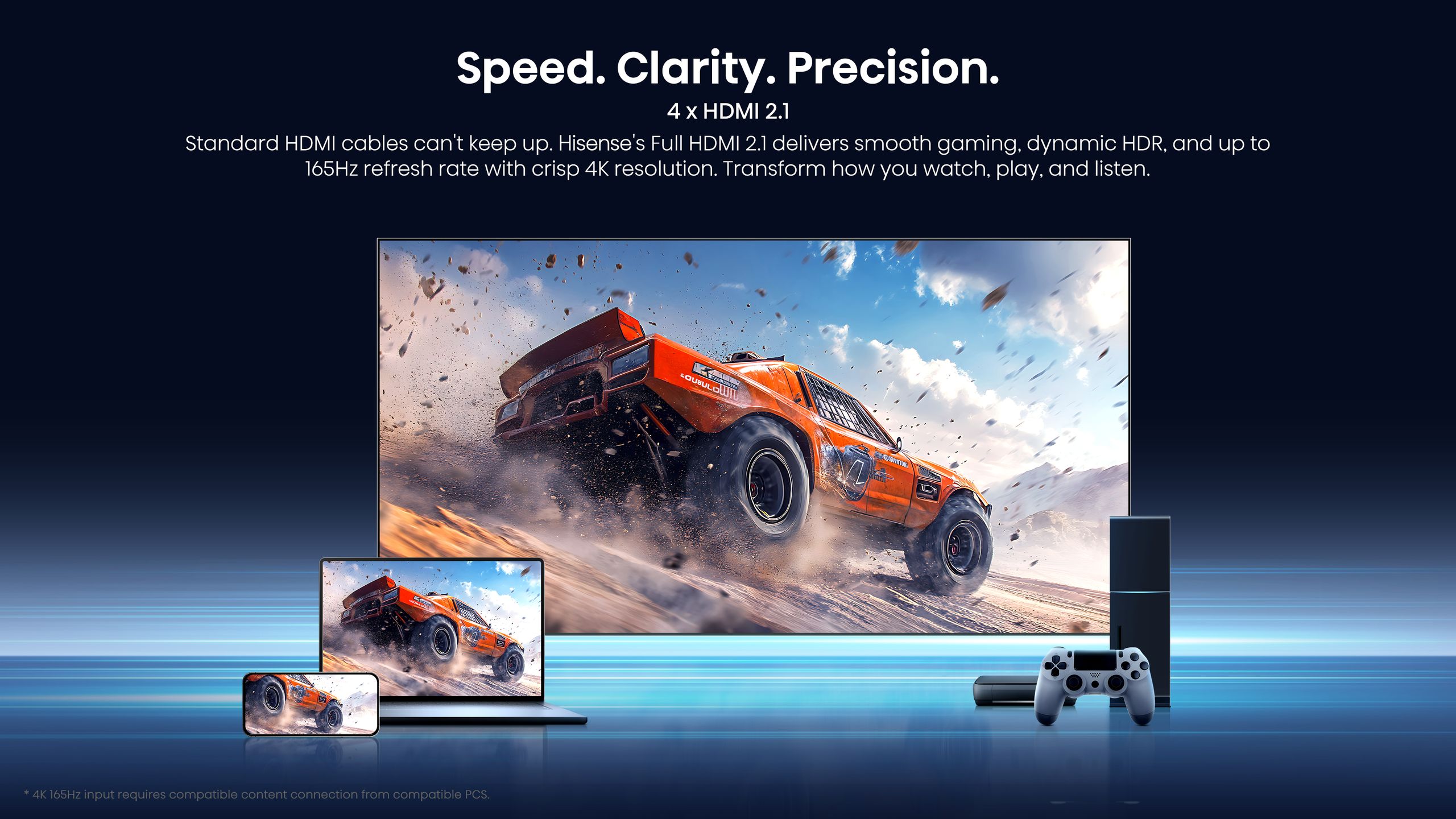 Hisense Real MiniLED 65U7S PRO | 65″ 165Hz 330HSR TV feature banner