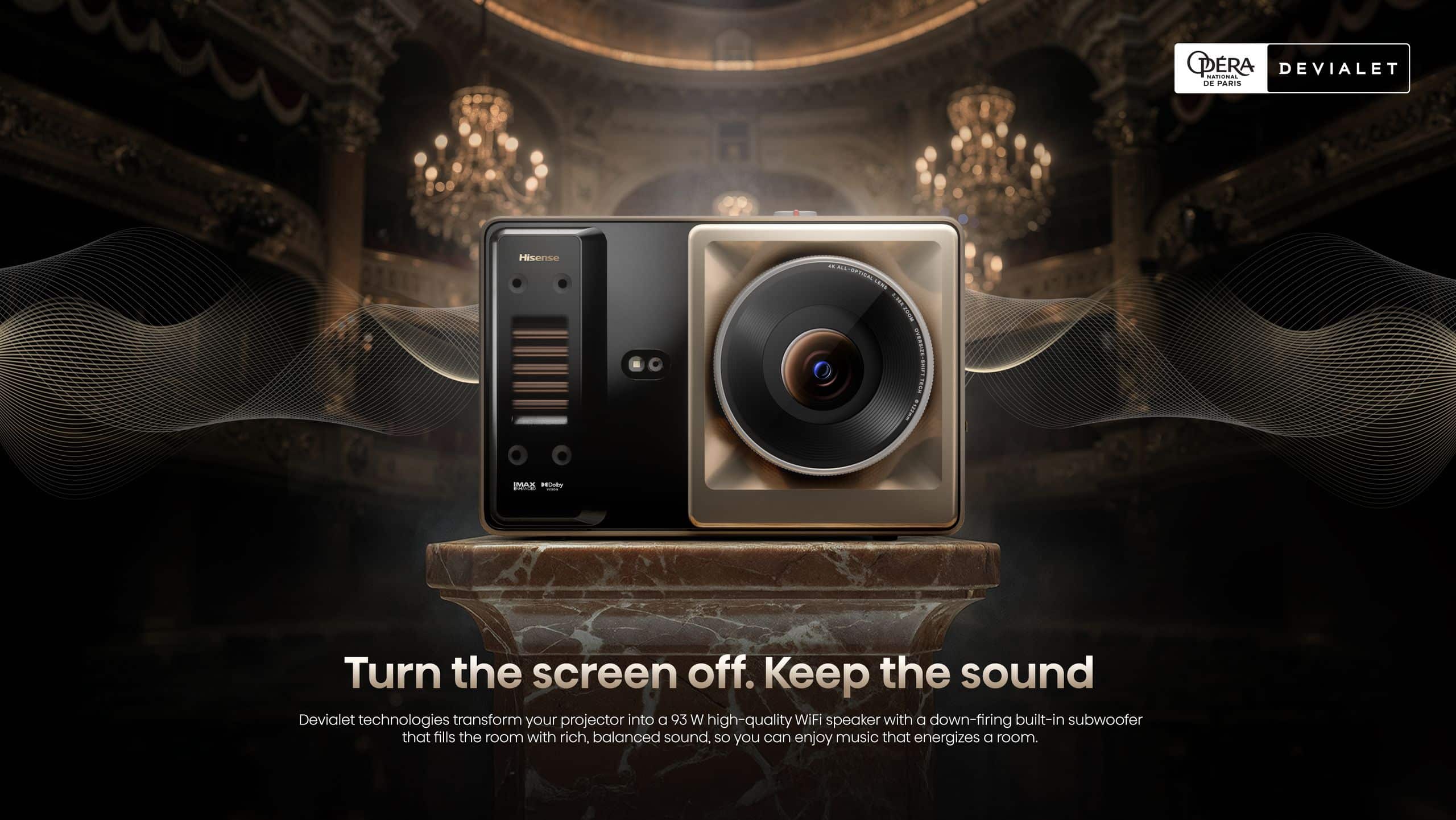 Hisense XR10 | 65″-300″ Trichroma 4K Laser Projector feature banner