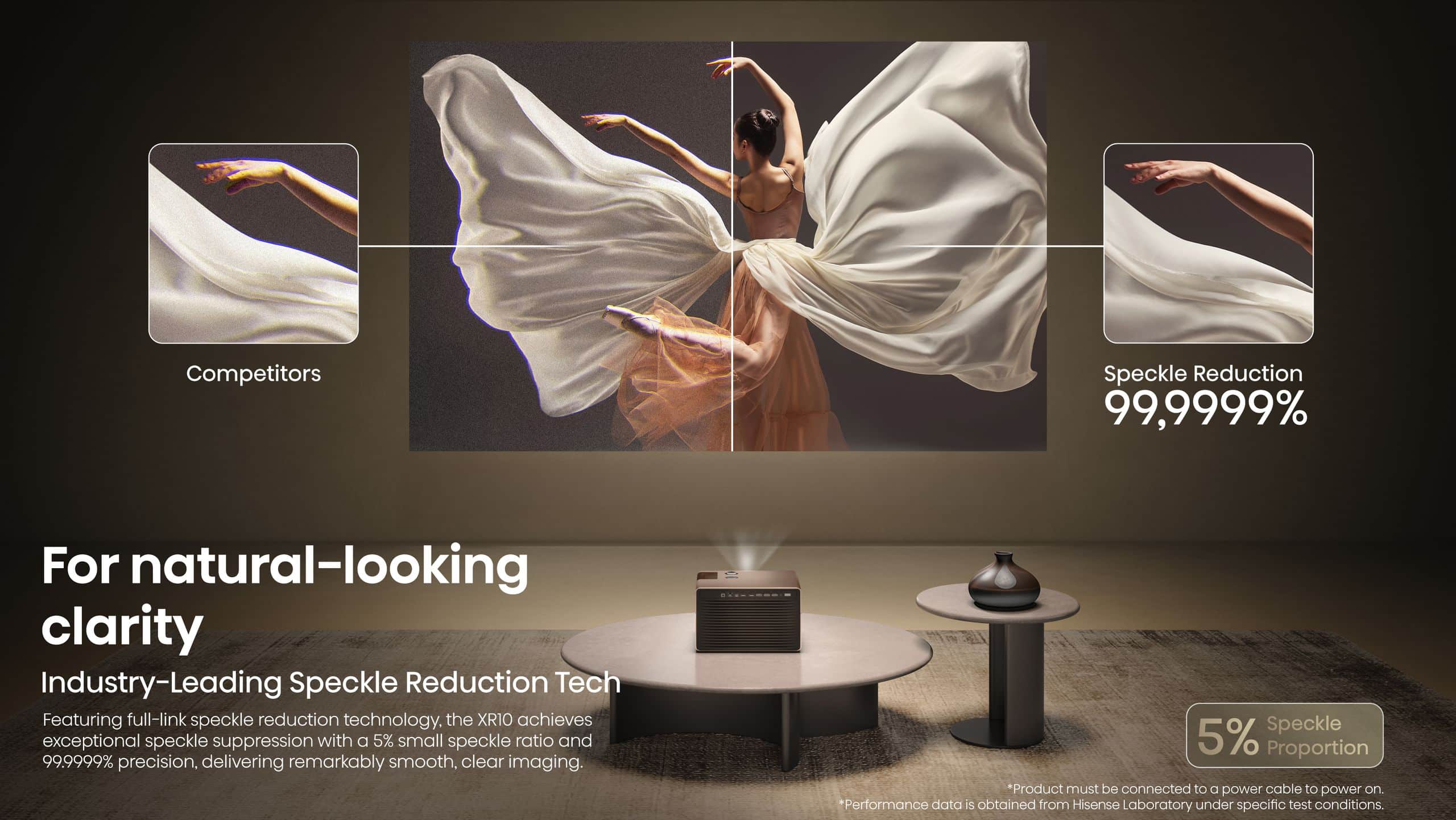 Hisense XR10 | 65″-300″ Trichroma 4K Laser Projector feature banner