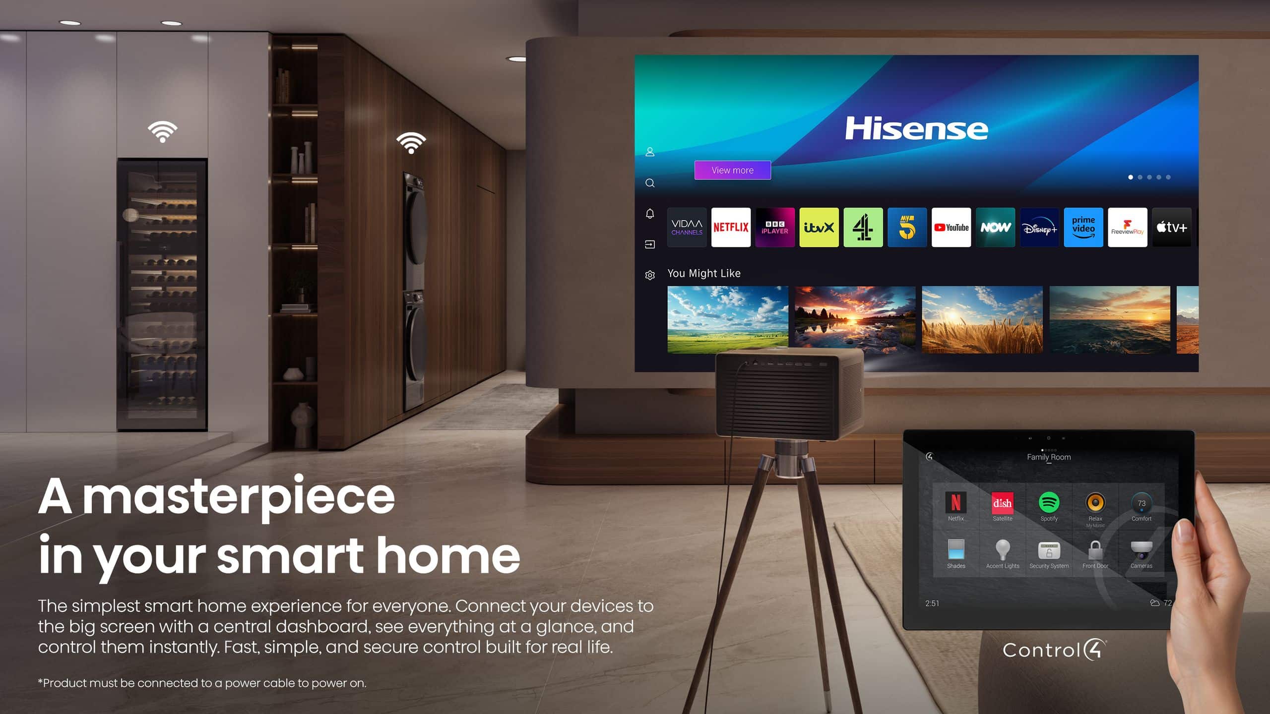 Hisense XR10 | 65″-300″ Trichroma 4K Laser Projector feature banner