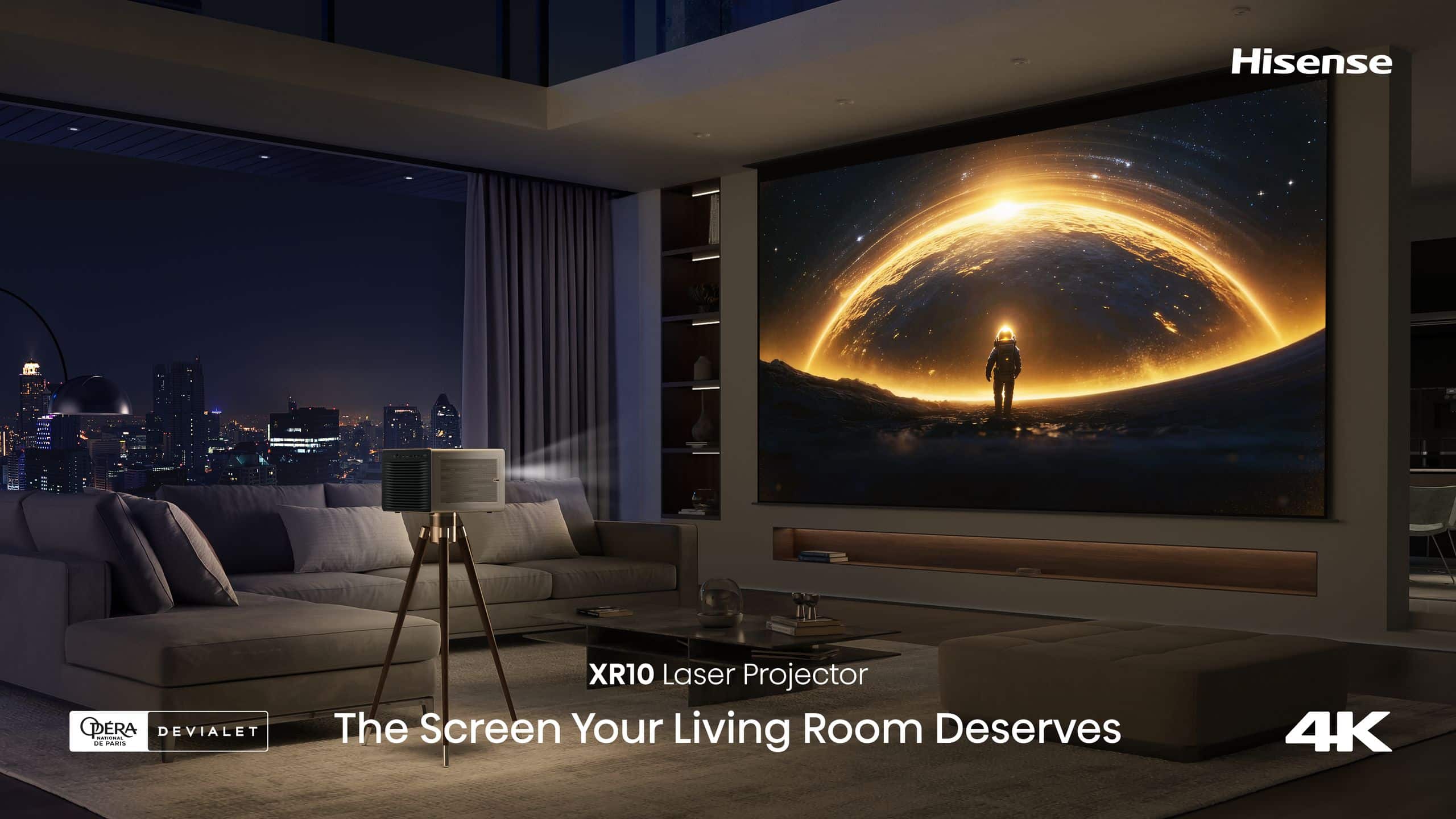 Hisense XR10 | 65″-300″ Trichroma 4K Laser Projector feature banner