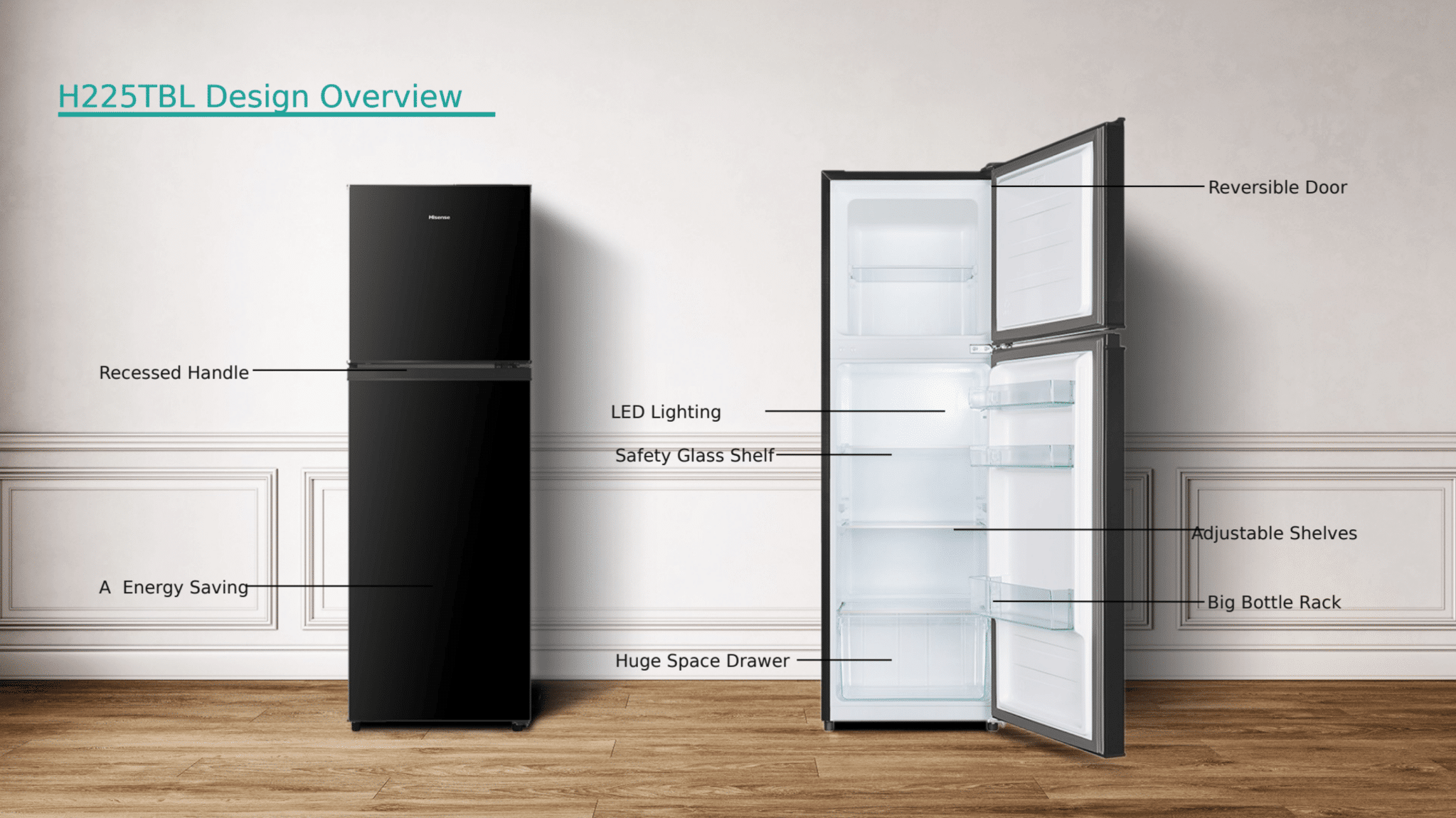 Hisense H225TBL | Top Mount Refrigerator feature banner