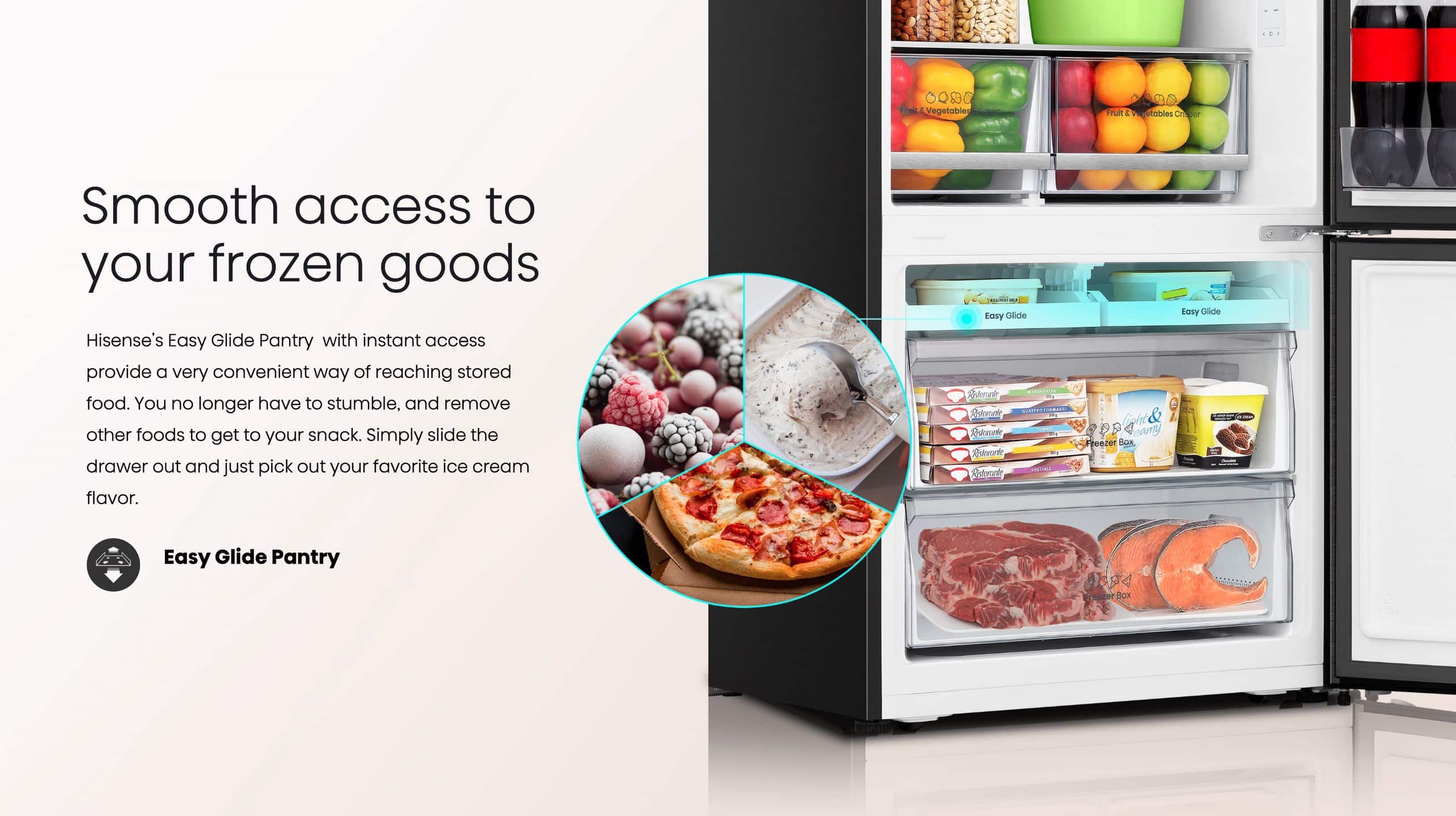 Hisense H630BBL-WD | Bottom Mount Refrigerator feature banner