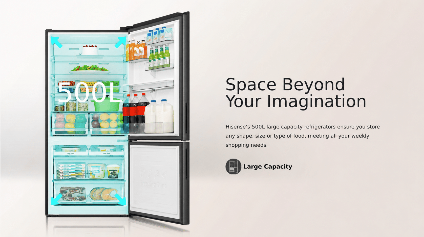 Hisense H630BBL-WD | Bottom Mount Refrigerator feature banner