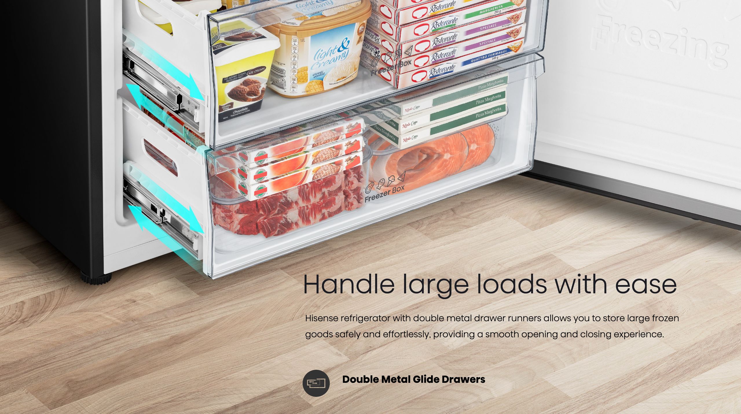 Hisense H630BBL-WD | Bottom Mount Refrigerator feature banner