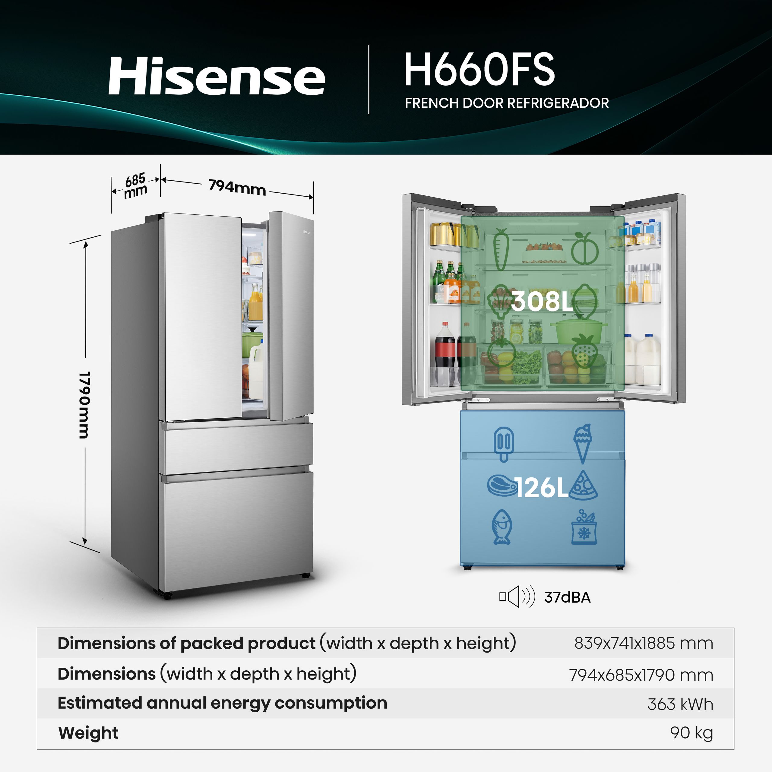 Hisense H660FS | French Door Refrigerator feature banner